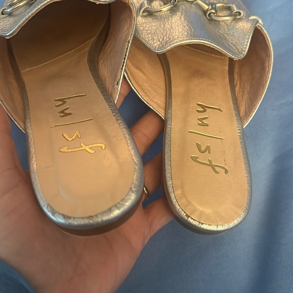 fs/ny silver leather horsebit mules size 8.5 - Picture 3 of 6